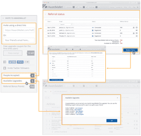 Credit Card Rewards and Referral Status Dashboard PNG