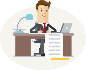 Modern Office Desk with Productive Professional PNG