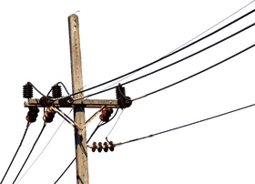 Utility Pole with Connecting Power Lines PNG