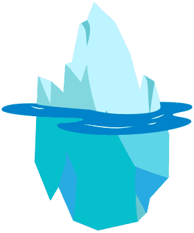 Majestic Iceberg Rising from Tranquil Waters PNG