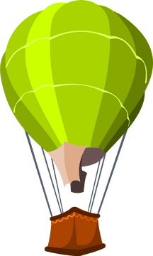 Bright Green Balloon Adventure in the Sky PNG
