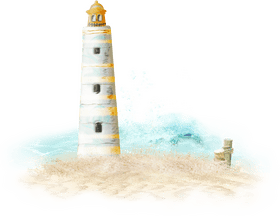 Seaside Serenity The Guiding Lighthouse PNG