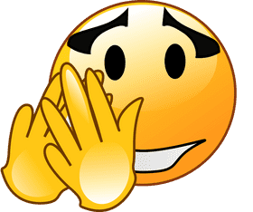 Whispering Joy Emoticon with Clapping Hands PNG