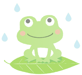 Happy Frog with Rain Boots on a Leaf PNG