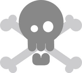 Bone Skull and Crossbones Design PNG