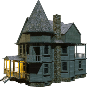 Enchanting Stone Chateau House PNG