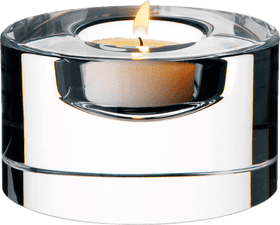 Elegant Glass Candle Holder with Soft Flame PNG
