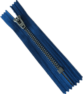Blue Jacket Zipper with Durable Metal Teeth PNG