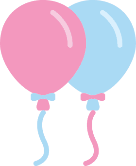 Togetherness of Pink and Blue Balloons PNG