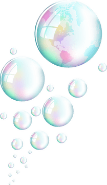 Enchanting Dance of Soap Bubbles PNG