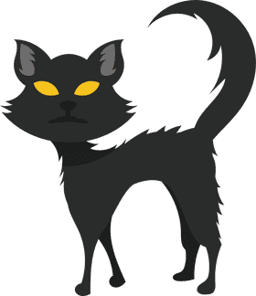 Mysterious Midnight Cat with Glowing Eyes PNG