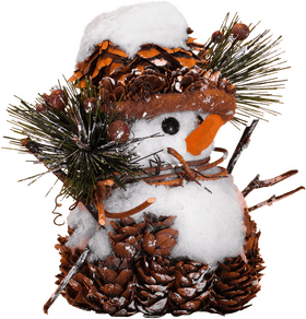 Winter's Pinecone Snowman Delight PNG