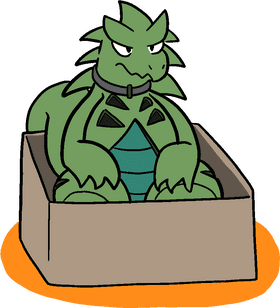 Grumpy Monster in a Box PNG