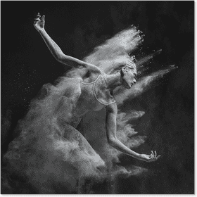 Dynamic Beauty The Art of Face Powder Movement PNG