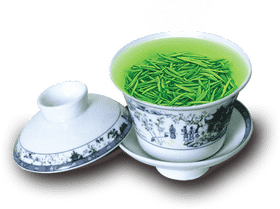 Delicate Tea Cup of Fresh Green Tea PNG