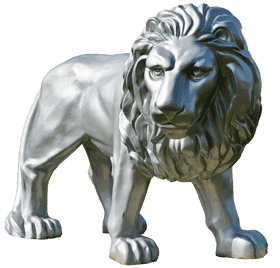 Majestic Marble Statue of a Lion PNG