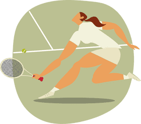 Dynamic Tennis Movement in Action PNG