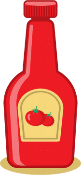 Classic Red Ketchup Bottle Design PNG