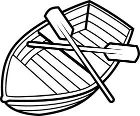 Classic Wooden Sailing Boat with Oars PNG