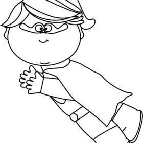 Flying Heroic Superhero with a Smile PNG