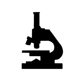 Classic Laboratory Microscope Outline Design PNG