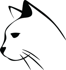 Elegant Silhouette of a Cat PNG