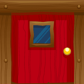 Charming Red Wooden Door with Window PNG