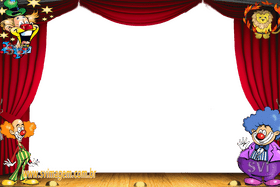 Cinema Spectacle A Colorful Show of Clowns PNG