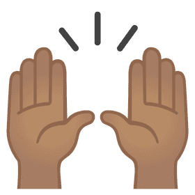 Hands Raised in Celebration PNG