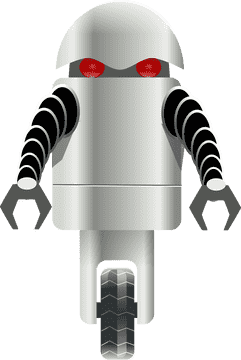 Futuristic Industrial Robot with Dual Grippers PNG