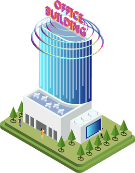 Modern Urban Office Building Design PNG