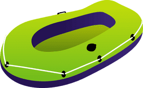 Vibrant Green Ferry Boat Adventure PNG