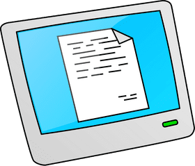 Tablet Displaying Document with Interactive Features PNG