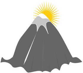 Majestic Sunrise Over the Volcano PNG