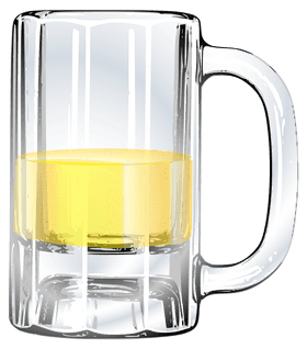 Golden Brew in a Classic Beer Glass PNG