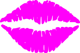 Vibrant Pink Lipstick Kiss Mark PNG
