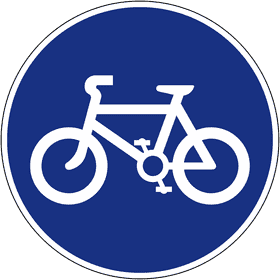 Bicycle Lane Safety Information Sign PNG