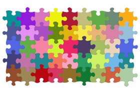 Colorful Puzzle Pieces A Crossword Puzzle Adventure PNG