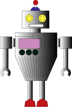 Friendly Industrial Robot with Retro Design PNG