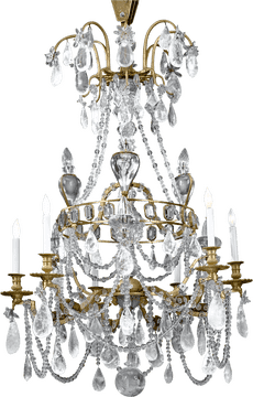 Elegant Crystal Ball Chandelier of Enchantment PNG