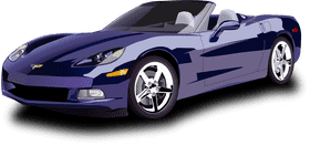 Sleek Blue Sports Car in Motion PNG