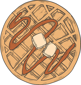 Waffle Delight with Marshmallow Drizzle PNG