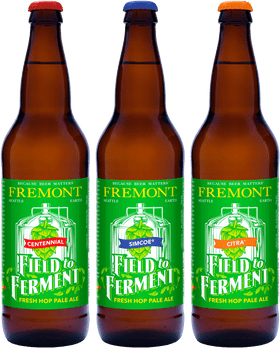 Bottles of Fremont Field to Ferment Ale PNG