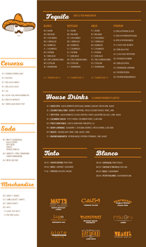 Variety of House Drinks and Tequila Selections PNG