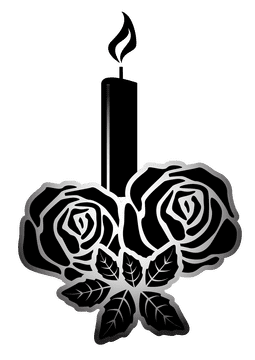Romantic Candle with Rose Accents PNG