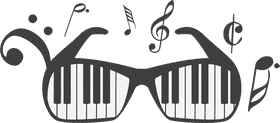 Musical Inspiration with Keyboard Keys Sunglasses PNG