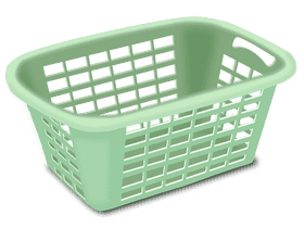 Stylish Green Laundry Basket for Organized Washing PNG