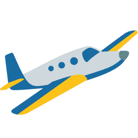 Vibrant Airplane Soaring Through the Sky PNG