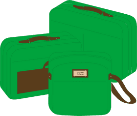 Stylish Green Luggage Suitcase Collection PNG