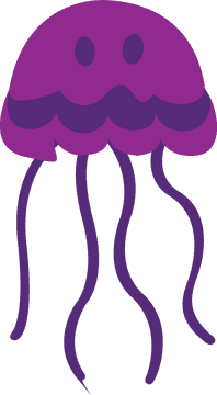 Playful Jellyfish Dance in the Deep Sea PNG